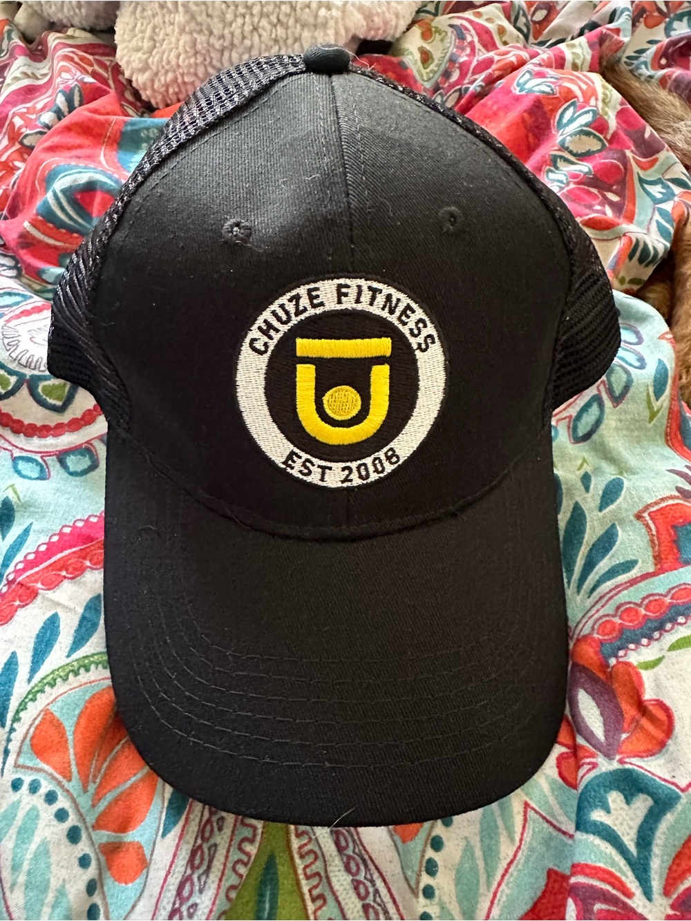 Chuze Fitness Black Trucker Hat with Yellow Logo